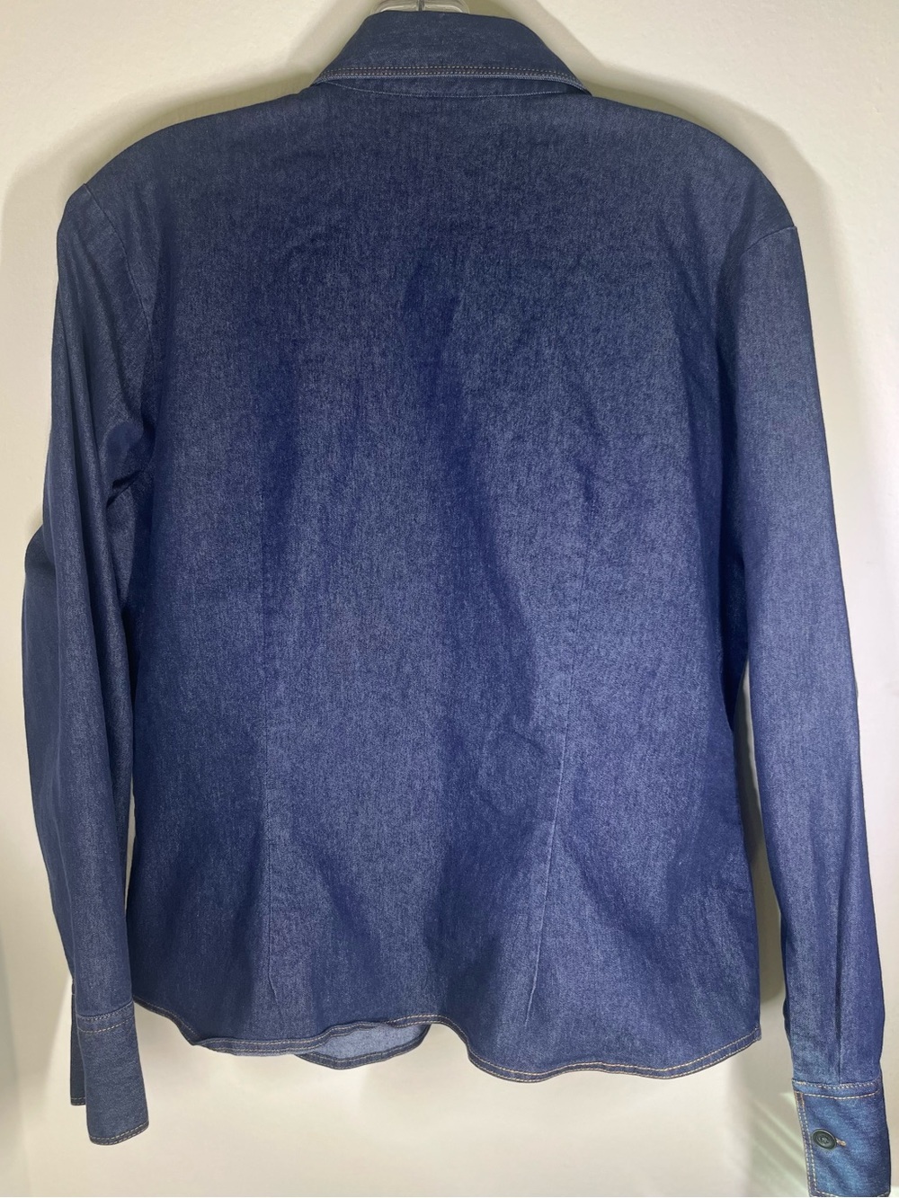 Talbots Dark Blue Denim Button-Front Long-Sleeved Top - Picture 2 of 7